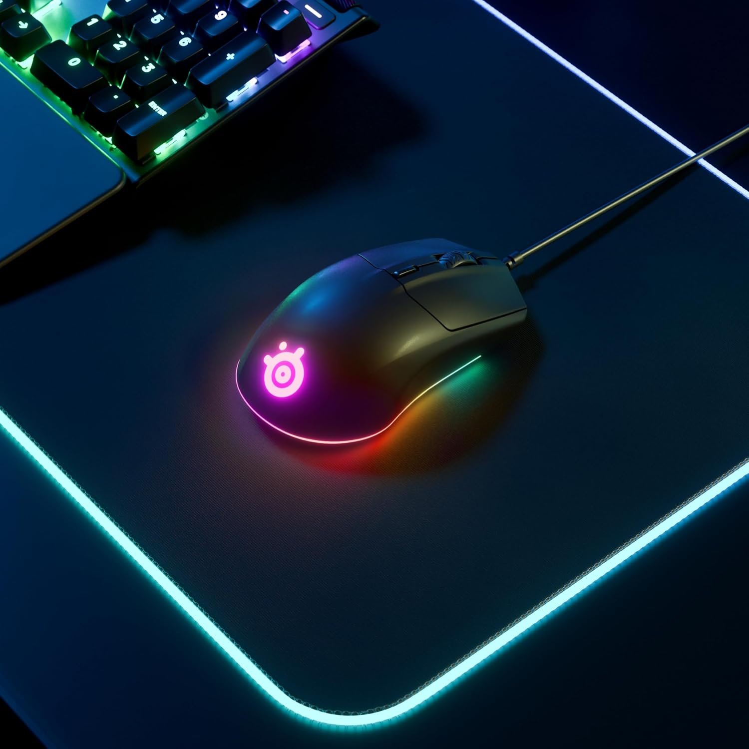 SteelSeries Rival 3 USB Gaming Mouse - 8,500 CPI TrueMove Core Optical Sensor - 6 Programmable Buttons - Split Trigger Buttons - Brilliant Prism RGB Lighting - Image 5