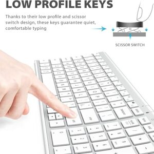 Alternative view of iClever Wireless Keyboard & Mouse Combo GK03-2.4G Portable Wireless Keyboard Mouse with Rechargeable Battery, Ergonomic Design, Full Size, Slim & Thin, Stable Connection, Adjustable DPI, Silver/White