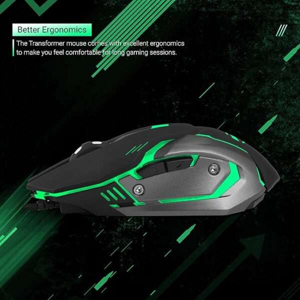 ZEBRONICS-Transformer-M with a High-Performance Gold-Plated USB Mouse: 6 Buttons, Multi-Color LED Lights,High-Resolution Sensor with max 3600 DPI, and DPI Switch(Black) - Image 2