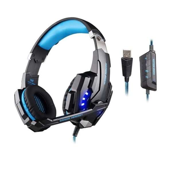 Kotion Each: Over The Ear Wired Headsets With Mic & Led - G9000 Edition For Pc/Ipad/Iphone/Tablets/Mobile Phones (Black/Blue) - Image 5