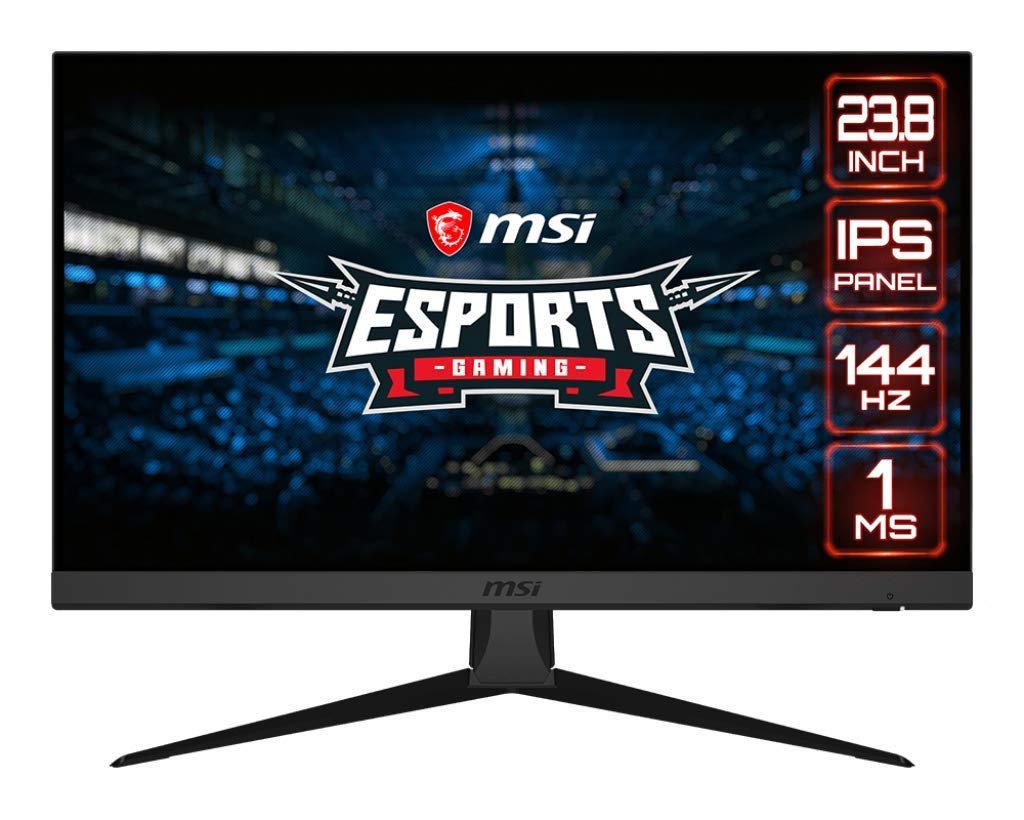 MSI Optix G242 24 Inch (60.96 Cm) 1920 X 1080 Pixels, IPS Gaming LCD Monitor Full Hd - 144Hz Refresh Rate - 1Ms Response Time Adaptive Sync for Esports (Black)