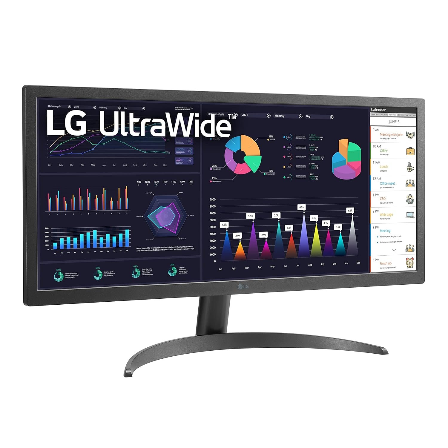 LG UltraWide FHD 26-Inch Computer Monitor 26WQ500-B, IPS with HDR 10 Compatibility and AMD FreeSync, Black - Image 4