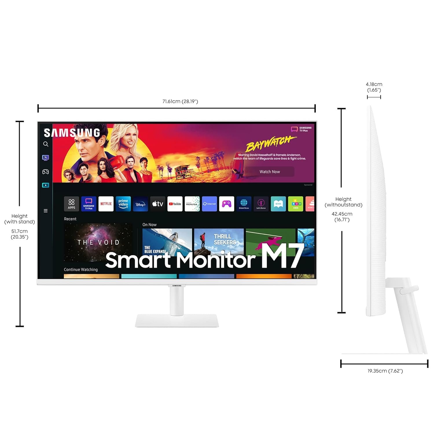Samsung 32-inch(80cm) LED 3840 x 2160 Pixels M7 4K UHD Smart Monitor, Type-C, Smart TV apps, TV Plus, Office 365, Apple Airplay, Dex, Bluetooth, IOT, Speakers, Remote (LS32BM700UWXXL, Black) - Image 6