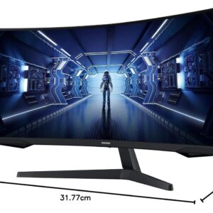 Alternative view of Samsung 34-inch (86.42cm) Odyssey G5 Ultra WQHD 3440 x 1440 Resolution 1000R Curved VA Gaming Monitor, 165 Hz, 1ms, HDR10, AMD FreeSync Premium, DP, HDMI, Headphone Jack (LC34G55TWWWXXL, Black)