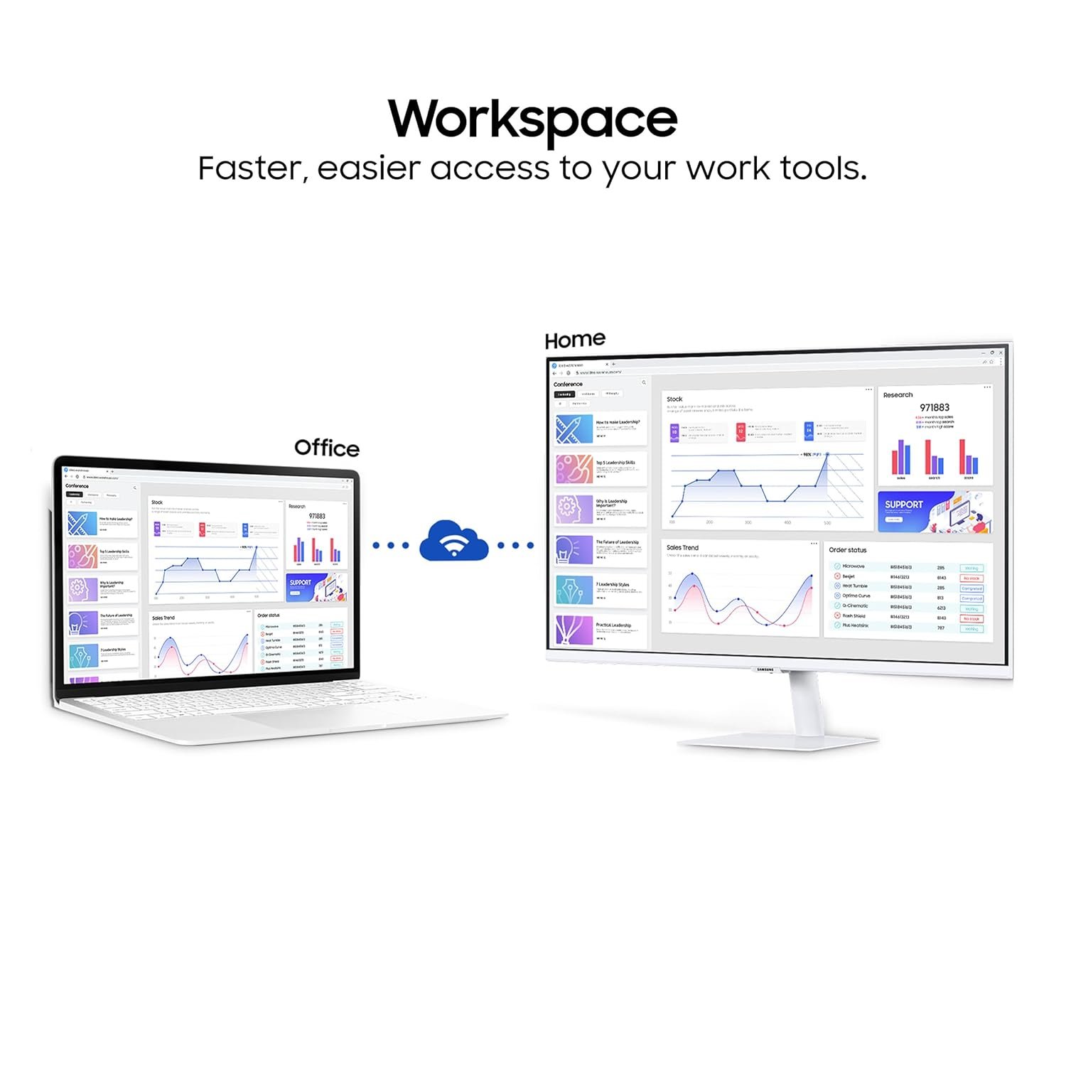 Samsung 32-Inch(80.13Cm) LED 1920 x 1080 Pixels M5 FHD Smart Monitor, Speakers, Remote, 1 Billion Color, Smart TV apps, TV Plus, Office 365, Apple Airplay, Dex, Bluetooth (LS32BM501EWXXL, White) - Image 5