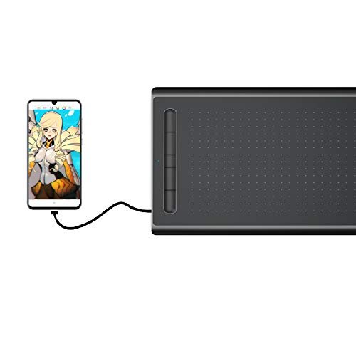 RTSY WP9625 Wireless Graphic Tablet 8.4inchx 5.6inch Size, 8192 Pressure, Battery Free Pen, 5 Short Keys,Win,Mac & Android Supported Drawing Pen Tablet for Animation & Online Teaching, Black, Large - Image 2