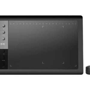 RTSY 1060 Plus Digital Graphics Tablet (10" x 6.2" Area, 12 Shortcut Keys, 8192 Pressure, Battery Free Pen) Graphic Drawing Pen Tablets Compatible for Windows & Android only - Black