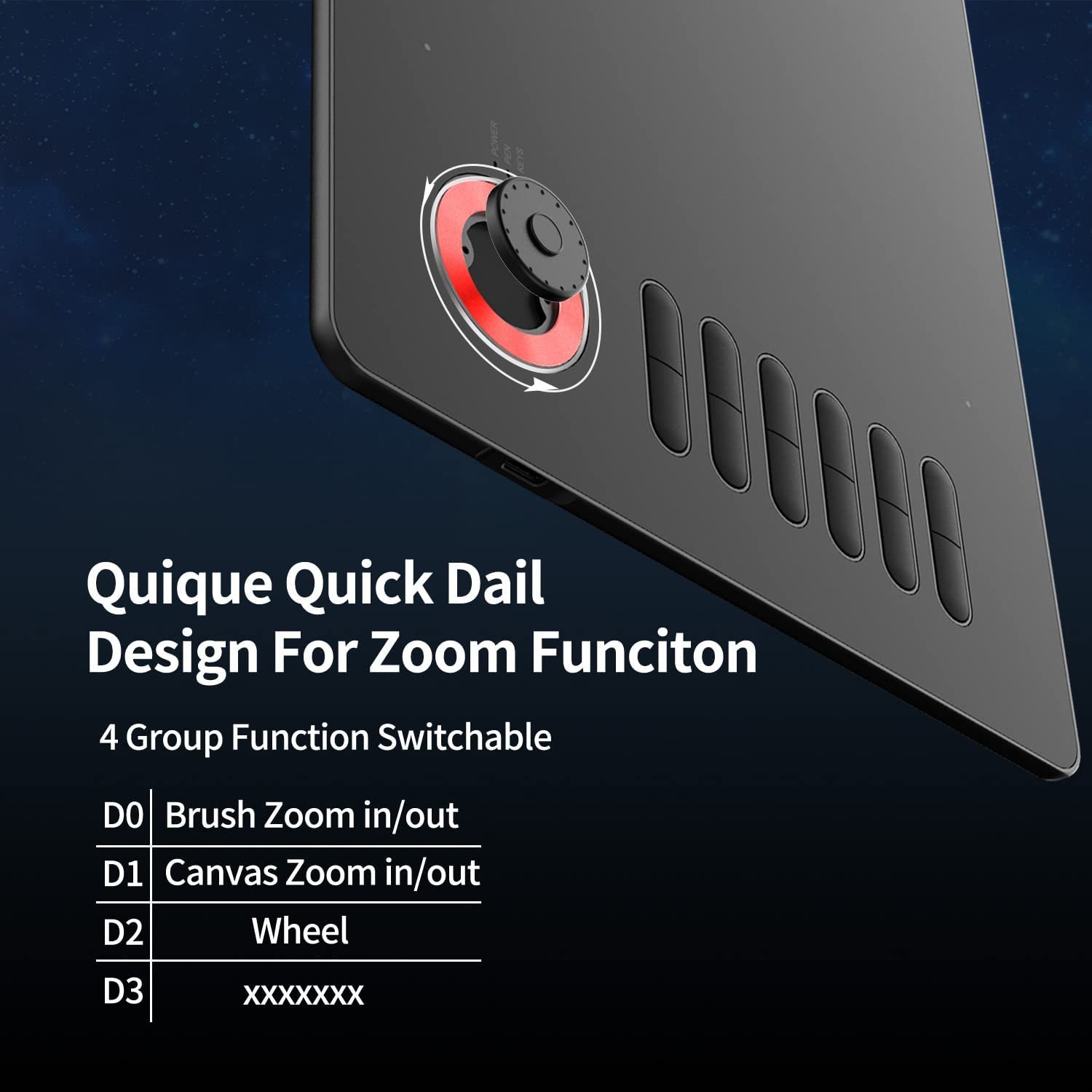 VEIKK A15PRO Graphic Drawing Pen Tablet 10 * 6 inch with 12 Hotkeys and a Quick Dial Support Windows, Mac, Linux, Tilt Pressure (8192 Level Pressure Battery -Free Stylus) (Red) - Image 3