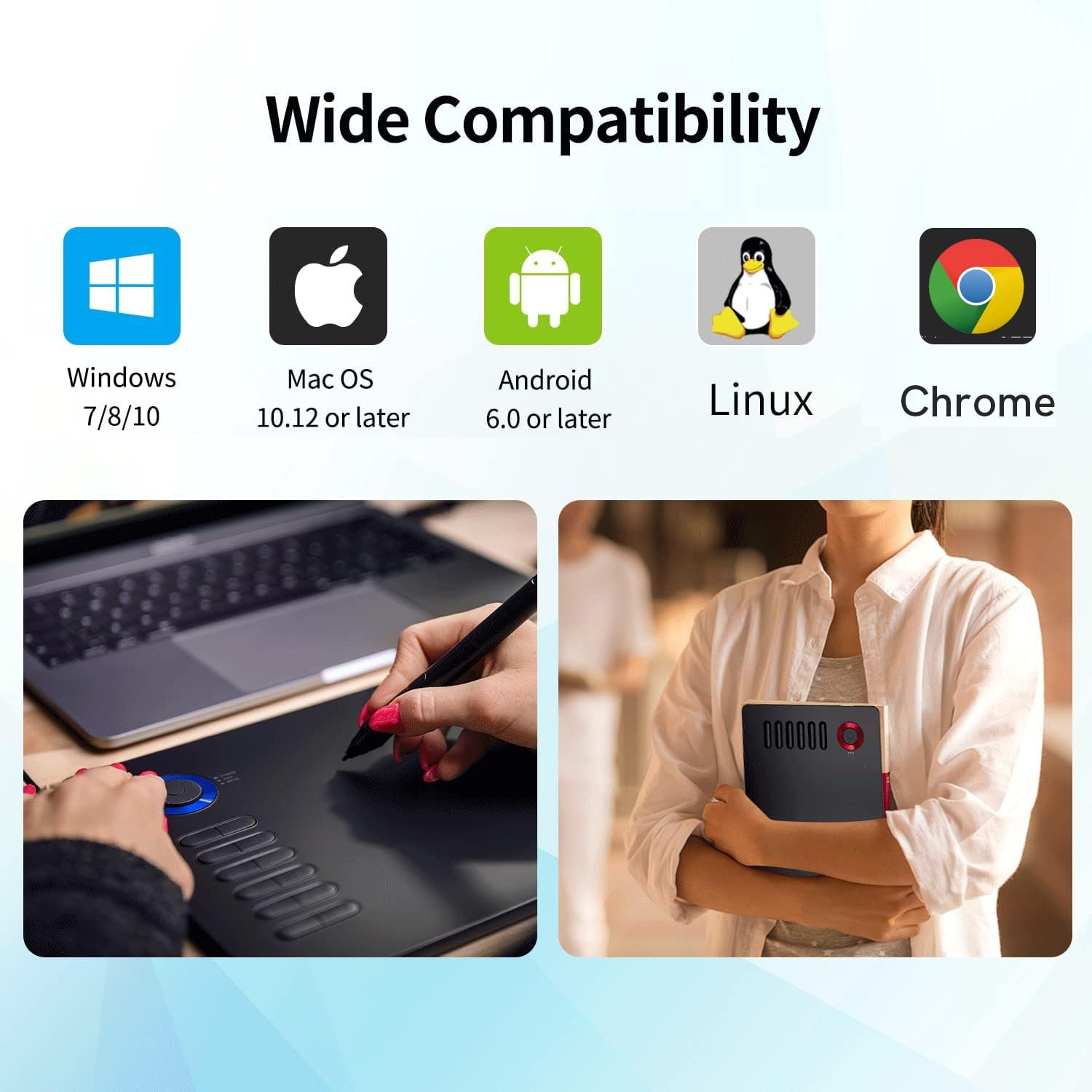 VEIKK A15PRO Graphic Drawing Pen Tablet 10 * 6 inch with 12 Hotkeys and a Quick Dial Support Windows, Mac, Linux, Tilt Pressure (8192 Level Pressure Battery -Free Stylus) (Red) - Image 5