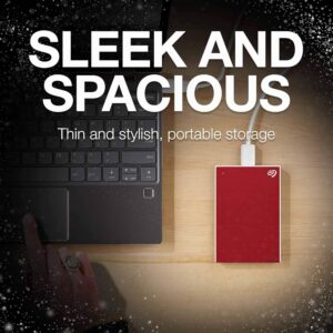 Alternative view of Seagate Backup Plus Slim 3 yr Data Recovery Services, Portable Hard Drive 1TB External HDD USB 3.0 for Windows and Mac, 6 Month Mylio Create and Dropbox Plan Red (STHN1000403)