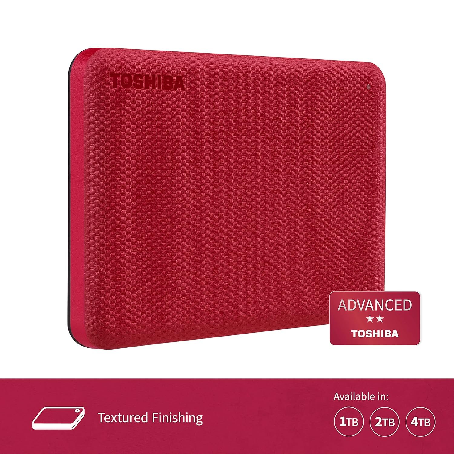TOSHIBA Canvio Advance 2TB Portable External HDD - USB3.0 for PC Laptop Windows and Mac, 3 Years Warranty, External Hard Drive - Red - Image 5