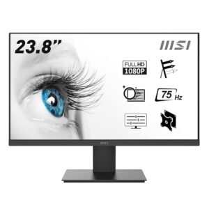 MSI 60.45 cm (23.8-inch) PRO MP241 Professional Monitor Full HD, 1920x1080 Pixels, Anti-Glare, Display Kit & VESA Mount Support, Designed for The Streaming & On-line Video in Office & Studio