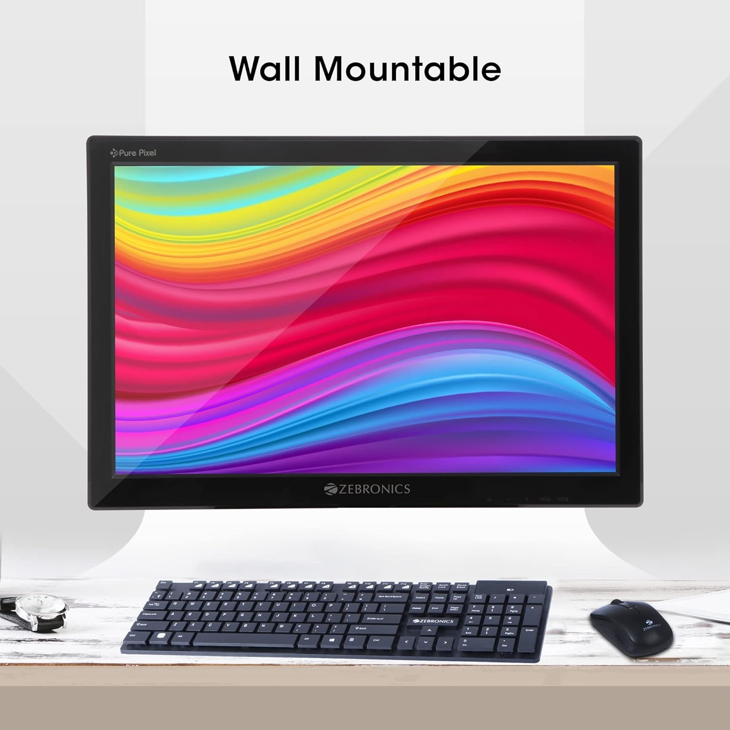 ZEBRONICS Zeb-V16HD LED Monitor with15.4 with Supporting HDMI, has VGA Input, HD 1280 x 800 Pixels, Glossy Panel, Slim Feature and Wall mountable - Image 2