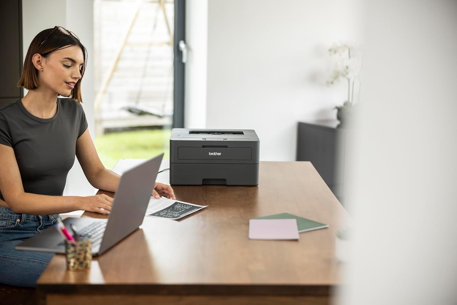 Brother HL-L2440DW (New Launch) Auto Duplex Laser Printer, 30 PPM Print Speed, LCD Display, 64 MB Memory, (WiFi WiFi Direct LAN USB), 250 Sheet Paper Tray, 3000 Pages Inbox Toner, Free Installation - Image 5