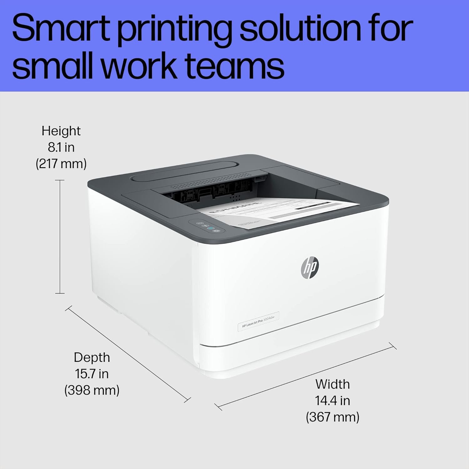 HP Laserjet 3004dw Duplex Printer: Black & White Printer, Self Reset Dual Band WiFi with self heal, Ethernet, Fast Printing Upto 33ppm, Easy and Secure Setup, HP Smart App Enabled - Image 2