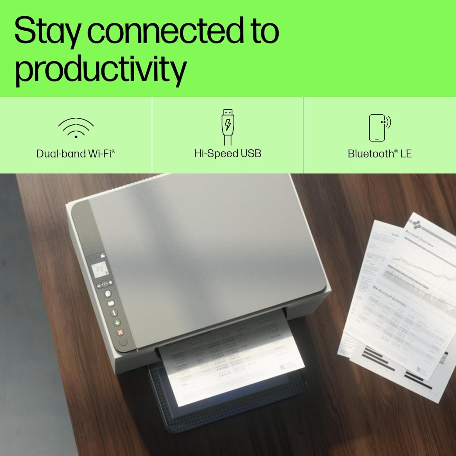 HP Laserjet MFP M233dw Printer, Wireless, Print, Copy, Scan, Hi-Speed USB 2.0, Ethernet, Bluetooth LE, Up to 30 ppm, 150-sheet Input Tray, Auto Duplex Printing, Black and White, 6GX04A - Image 2