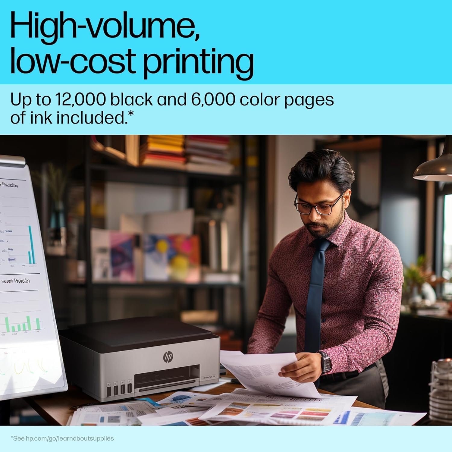 HP Smart Tank 580 AIO (Print,Copy & Scan) WiFi Colour Printer with 1 Extra Black Ink Bottle (Upto 12000 Black & 6000 Colour Prints) &1 Year Additional Warranty with PHA - Image 3