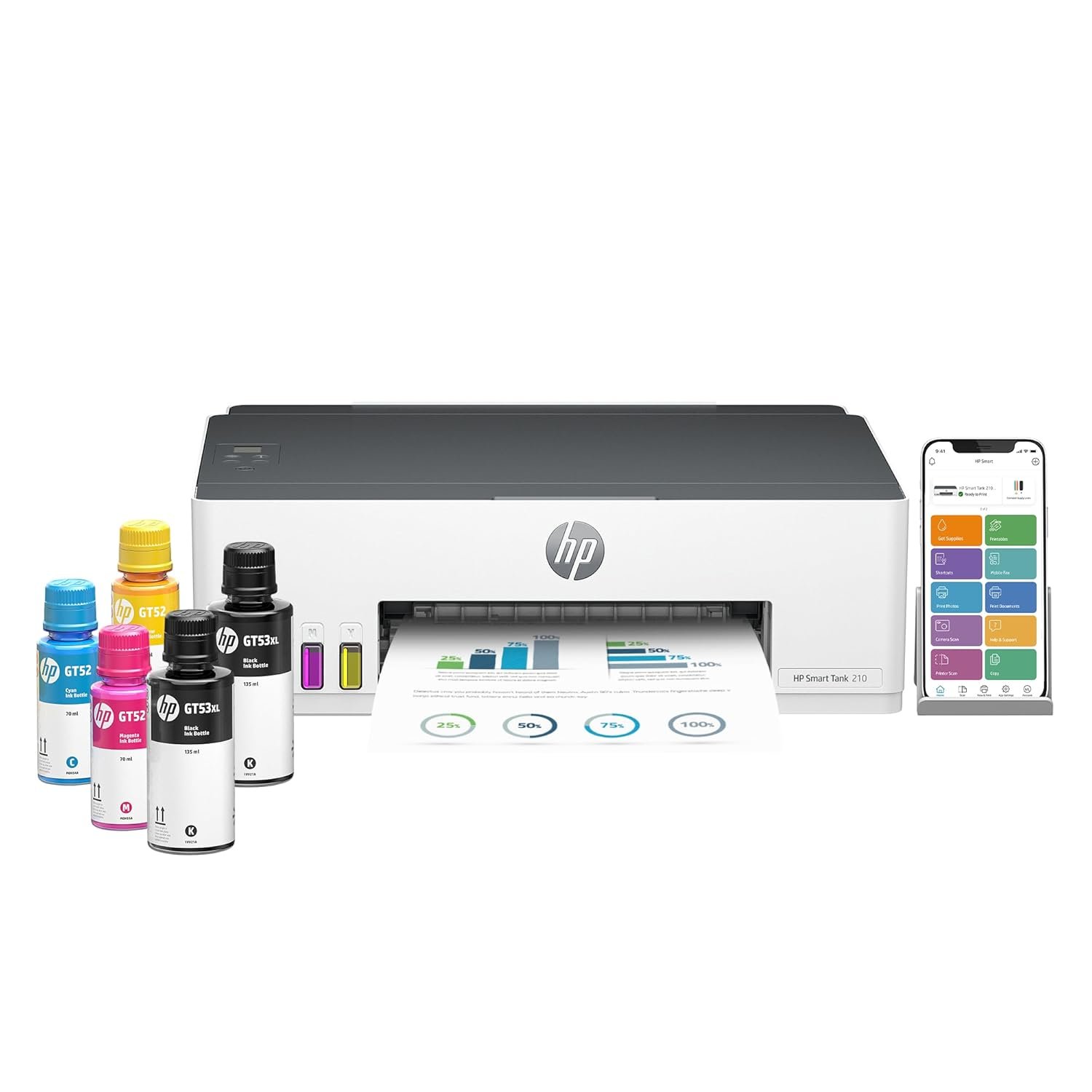 HP Smart Tank 210 Single Function WiFi Colour Printer (Upto 8K Black and 6000 Colour Pages)