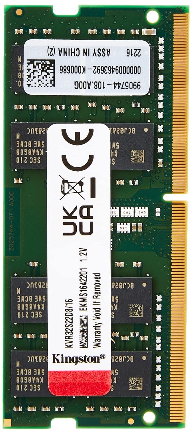 Kingston 16GB DDR4 3200Mhz Non ECC Laptop Memory CL 22,RAM SODIMM (KVR32S22D8/16), Green - Image 2