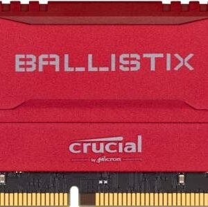 Alternative view of Ballistix Crucial 2666 MHz DDR4 DRAM Desktop Gaming Memory Kit 32GB (16GBx2) CL16 BL2K16G26C16U4R (Red)