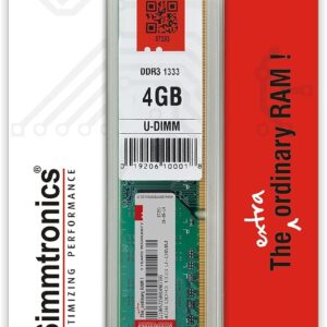 Simmtronics 4GB DDR3 Desktop RAM 1333 MHz (PC 10600) with 3 Year Warranty