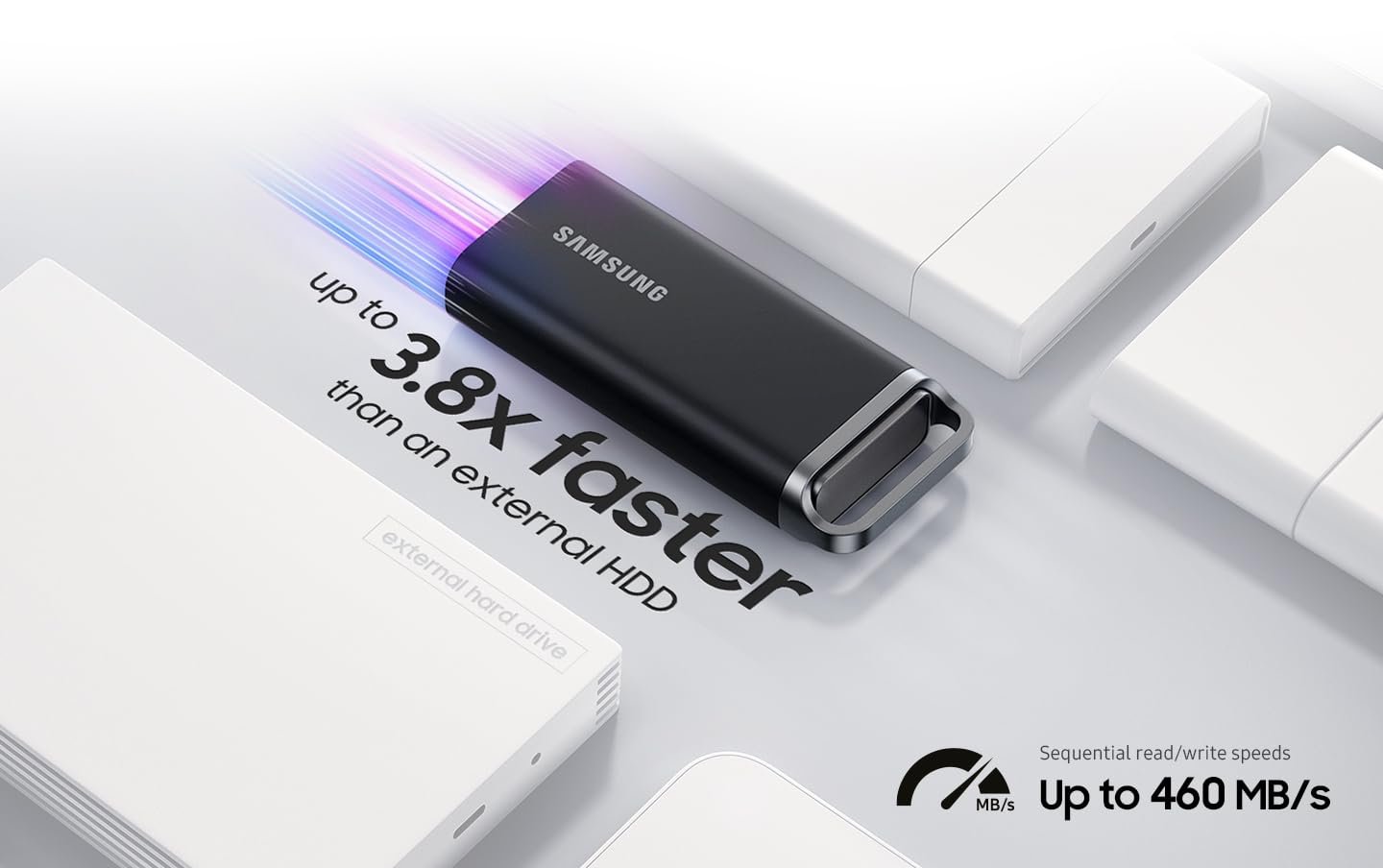 Samsung T5 EVO Portable SSD 2TB, USB 3.2 Gen 1 External Solid State Drive, Seq. Read Speeds Up to 460MB/s for Gaming and Content Creation, MU-PH2T0S/WW, Black - Image 3
