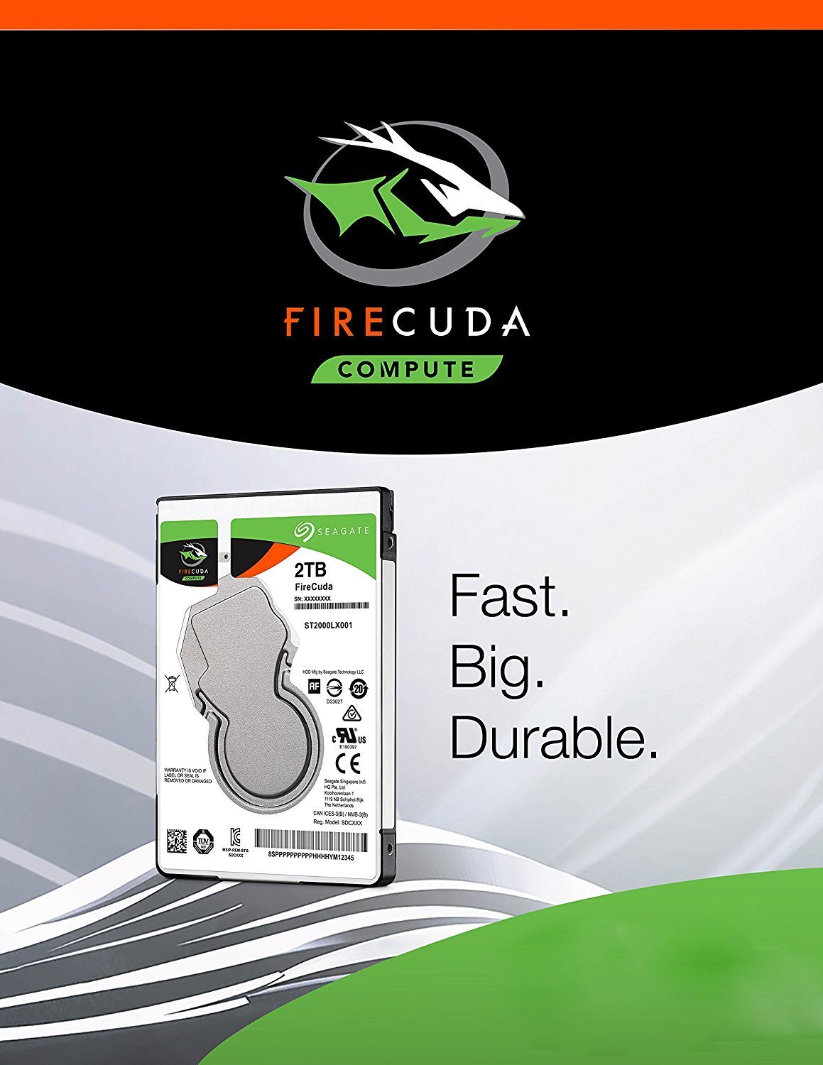 Seagate ST2000DX002 Firecuda 2TB Internal Hybrid Hard Drive, SSHD; 2000 GB; 88.9 mm (3.5); 64 MB Cache, SATA 6 Gb/s - Image 3
