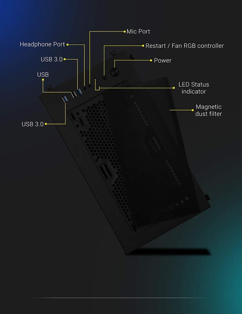 ZEBRONICS ZEB-SONIC PRO PREMIUM GAMING CABINET COMES WITH TEMPERED GLASS FRONT & SIDE PANEL,120MM REAR & FRONT RGB LED FAN - Image 5