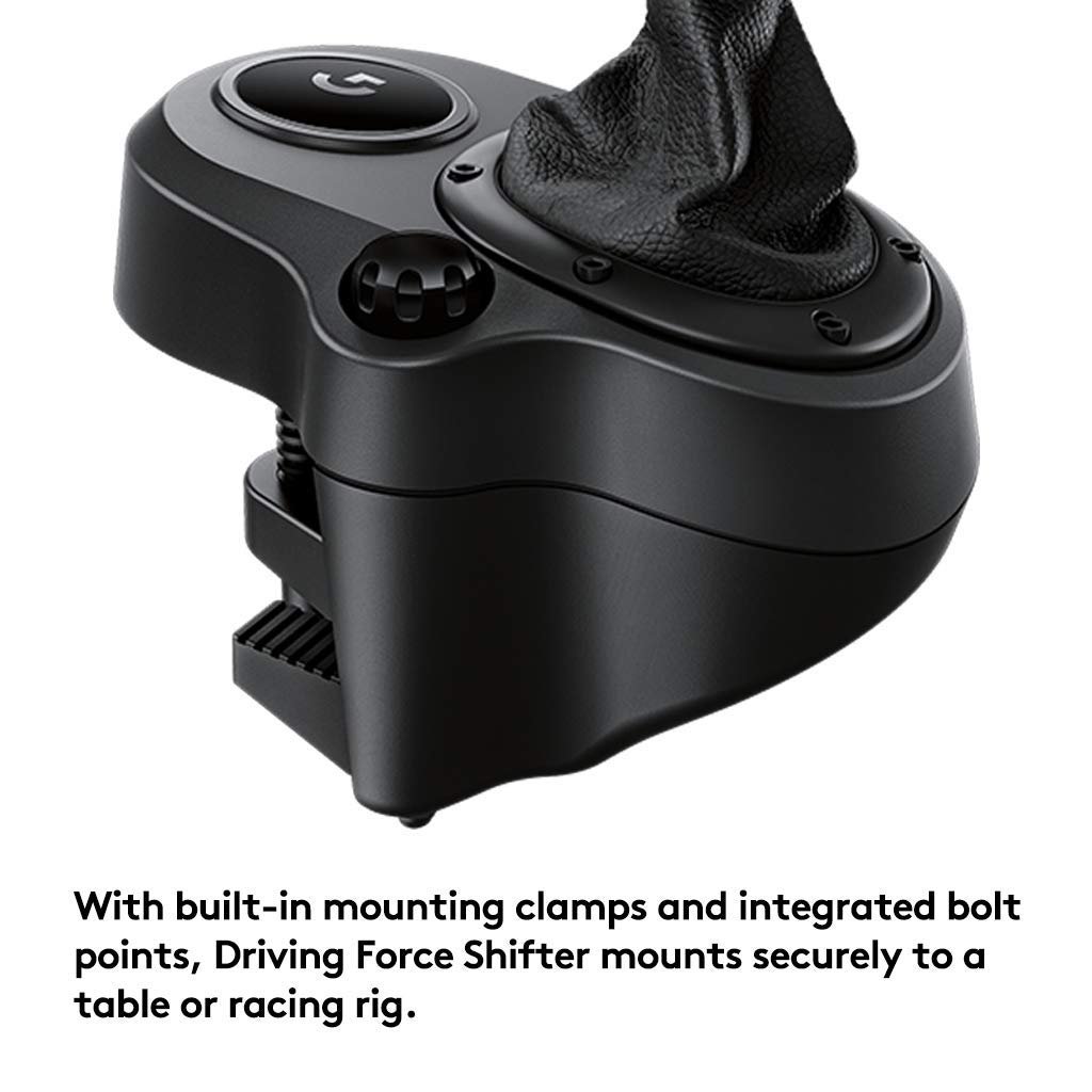Logitech G Driving Force Racing Wheels Shifter for G29, G920 & G923, 6 Speed, Push Down Reverse Gear, Steel and Leather Construction for PC - Black - Image 3