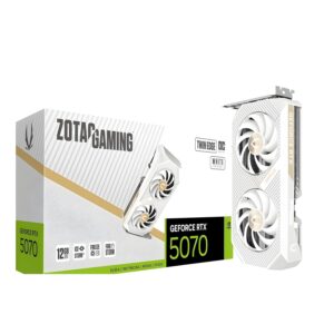 ZOTAC Gaming GeForce RTX 5070 Twin Edge OC Graphics Card - White | 12 GB | DLSS 4 | GDDR7 | 192 bit | IceStorm 2.0 Advanced Cooling | ZT-B50700Q-10P