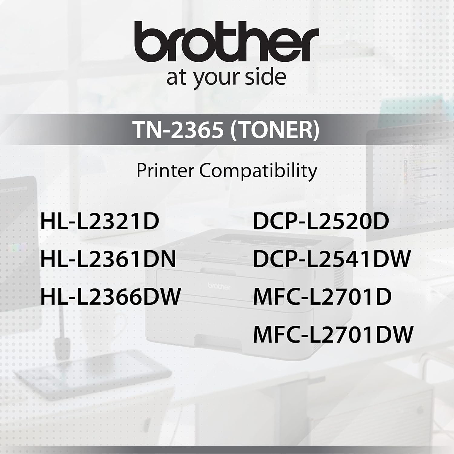 Brother Toner TN-2365 Has 2600 Pages Yield Compatible with HL-L2321D HL-L2361DN HL-L2366DW DCP-L2520D DCP-L2541DW MFC-L2701D and MFC-L2701DW - Image 2