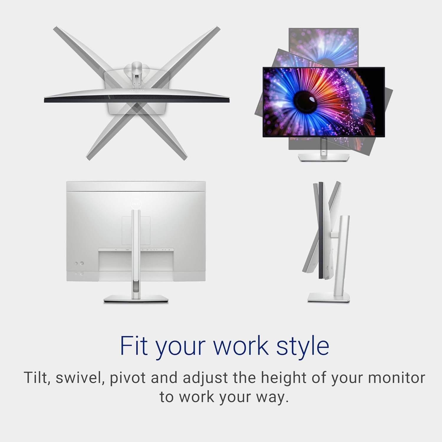 DELL 68.58 cm (27 inch) Quad HD LED Backlit IPS Panel with 2xDisplayPort, 1xHDMI, 2xThunderbolt, 2xUSB-Type C, 4xUSB Type-A, Audio line Out, RJ45, Adjustability-Height, Tilt, Swivel UltraSharp Hub Monitor (U2724DE) (Response Time: 5 ms, 120 Hz Refresh Rate) - Image 6