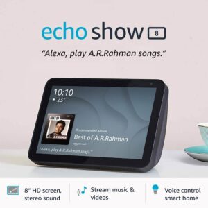 Alternative view of Echo Show 8 (1st gen) – Smart speaker with 8" HD screen & hands-free entertainment with Alexa (Black)